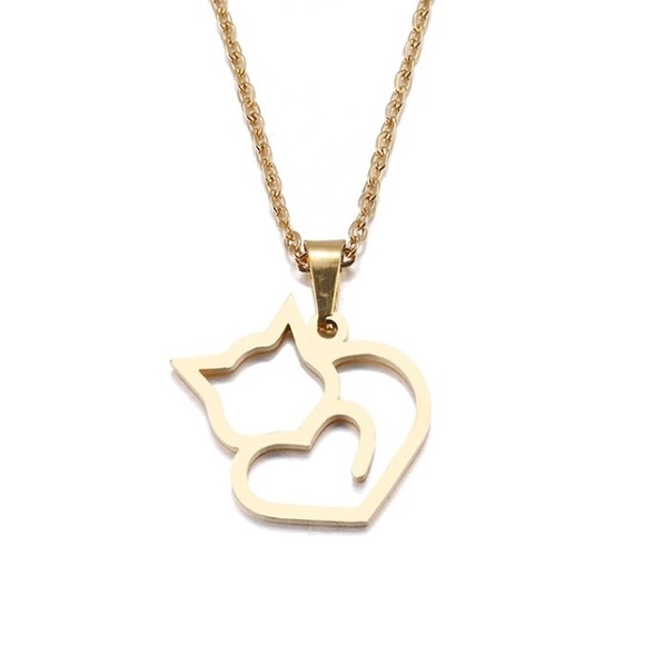 GOLD - CAT LOVER ♡ Stainless Steel Necklace GIFT - Picture 5 of 5